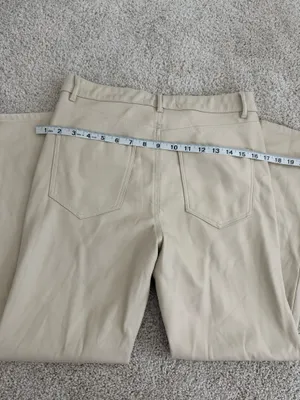 Cream Zara Faux Leather Straight Leg Jeans thumbnail 5