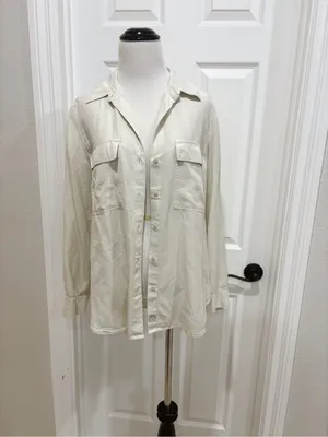 Aritzia Babaton Utility Shirt Matte Pearl Small thumbnail 3