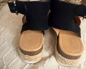 Soda Espadrille Flatform Sandals Black Nubuck thumbnail 9