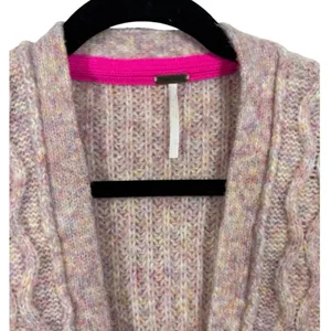 Free People Molly Cable Cardi Oversized‎ Knit Cardigan XS thumbnail 7