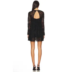 New! Amanda Uprichard‎ Monet Dress Black Lace Long Sleeve Mini Size Small thumbnail 2