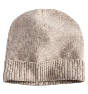 NWT Charter Club Womens 100% Cashmere Cuffed Beanie Pearl Taupe Heather Brown thumbnail 1