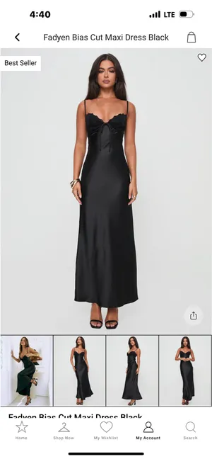 Princess Polly Black Maci Dress with Lace Detail thumbnail 2