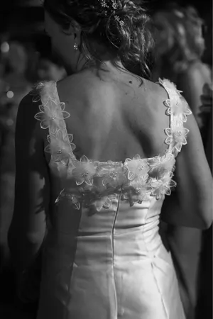 Elliatt White Satin Bridal Event Dress Floral detail thumbnail 9