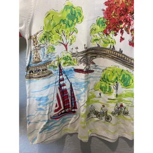Joseph A Knit Sweater Top Sailboat Novelty NWT Size XL Preppy Artsy thumbnail 2