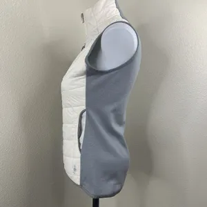 Smartwool Quilted Puffer Vest Full Zip Sz S Merino Wool White Gray *Flaws thumbnail 6
