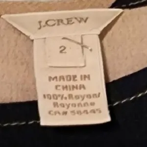J.Crew Striped Top Long Sleeve‎ Crew Neck Casual Blouse Black Tan Size 2 thumbnail 3