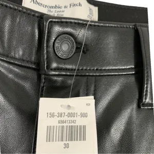 NEW Abercrombie & Fitch The Loose High Waist Faux Leather Pants Size 30 thumbnail 9