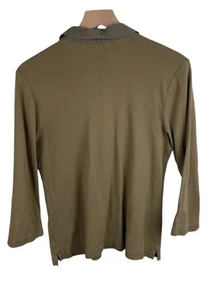 Vintage Lauren Ralph Lauren Collared Henley Knit Top Size Large Cotton Preppy thumbnail 2