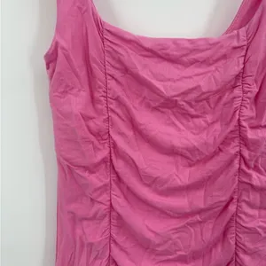 Aritzia Wilfred Pink Mini Ruched Party Rushing Lydia Barbie Dress Size Xs thumbnail 4