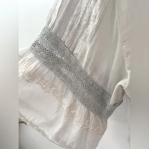 American Eagle Embroidered Bell Sleeve Blouse Womens S Boho Cottagecore Renfair thumbnail 8