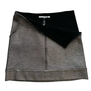 Diane Von Furstenberg Skirt Katinko Silver Metallic A-Line Skirt Size 10 thumbnail 3