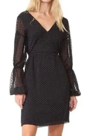 Club Monaco black Jowdie polka dot wrap dress size 6 thumbnail 1