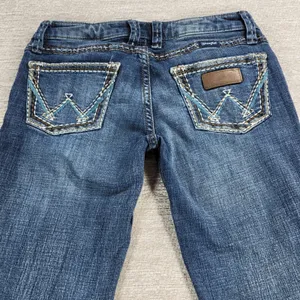 Wrangler Retro Low Rise Boot Cut Jeans Size 0/34 Tall Medium Wash Denim Western thumbnail 13