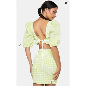 For Love & Lemons Maureen Bralette Top Green‎ Gingham Print S $148 thumbnail 3