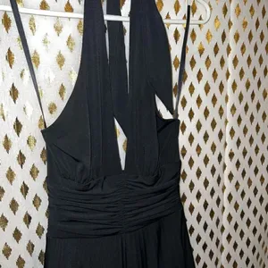 Black CACHE goth stretch halter neck bubble dress size 2 thumbnail 7