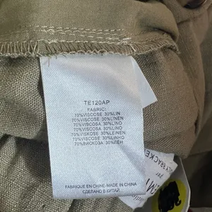 NWT Molly Bracken Premium Solid Linen Blend Shorts Olive Green Summer Size S thumbnail 6