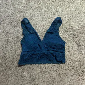 So Womens Floral Lace Bralette Teal Blue V-Neck Longline Bralette Size XS‎ thumbnail 2