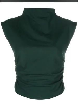 Reformation Lindy Knit Top Dark Green XS thumbnail 2