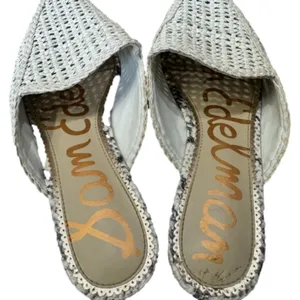 Sam Edelman Cream Elva Slip On Woven Mule Flats thumbnail 7