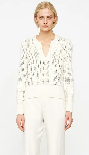 REPEAT White Perforated Drawstring Sweater‎ Size XXS thumbnail 1