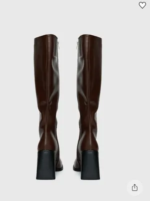 Princess Polly Tall Block-Heel Knee Boots in Dark Brown and Black thumbnail 4