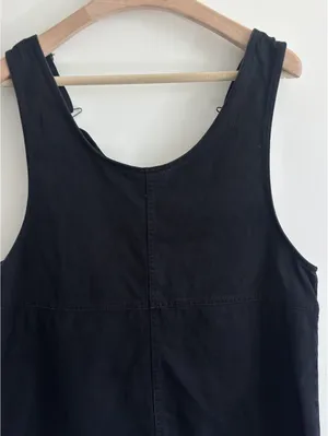 Monki Black Cotton NWOT Overall Mini Dress Pinafore Adjustable Strap Size M thumbnail 10