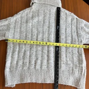Moon River Chunky Knit Ribbed Turtleneck Sweater M Flecked Coastal Grandma Chic thumbnail 6