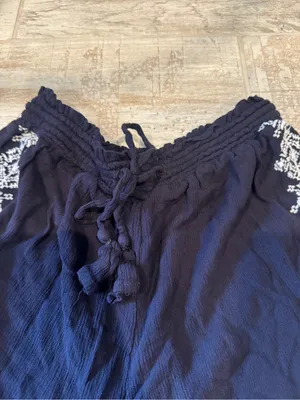 Gap Navy Blue Embroidered Drawstring Lounge Shorts thumbnail 3