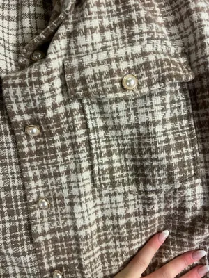 Forever 21 Brown and White Plaid Shacket thumbnail 3