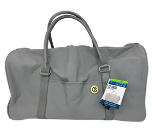 PROTEGE Weekender Duffel Bag 22‑Inch Silver Gray Spacious Travel Tote NEW w/Tags thumbnail 1