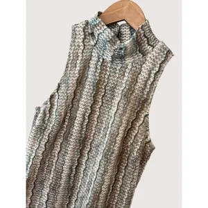 Skies Are Blue Crochet Mock Neck‎ Sleeveless Maxi Dress 96225 Beige XS NEW thumbnail 7