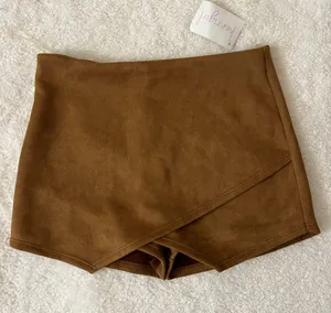 Blue Blush Boutique Camel Suede Envelope Skort thumbnail 1