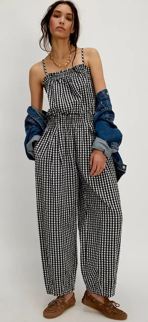 Free People Retro Heatwave Gingham One Piece S thumbnail 1