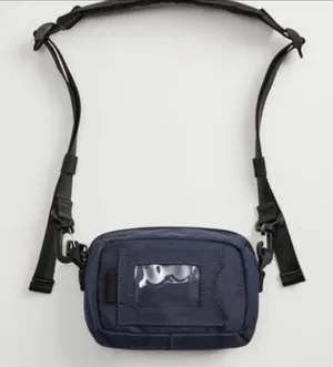 Zara Blue Mini Nylon Messenger/Crossbody Bag thumbnail 1
