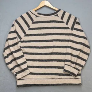 143 Story by Line Up Womens Beige Black Striped Sweater Size Large Made in‎ USA thumbnail 3