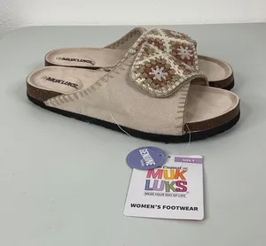 Muk Luks‎ NWT Crochet Top Slide Sandals Size 7 thumbnail 1
