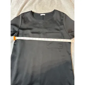 Zara Size Medium Women Black Short Sleeve Mini Dress Pocket Causal Crew Neck‎ thumbnail 4