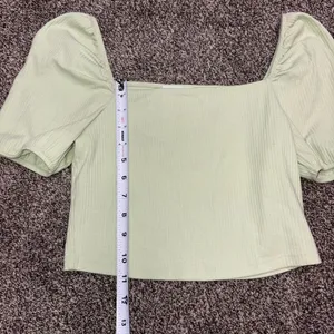 Double Zero green ribbed crop top in a M thumbnail 4