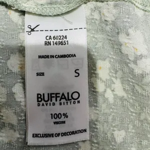 Buffalo David Bitton‎ Floral Print Tie Neck Flutter Sleeve Blouse Top Womens S thumbnail 7