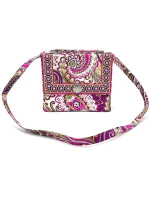 Vera Bradley Julia Crossbody Very Berry Paisley Pink Purple Quilted Retired Bag thumbnail 6