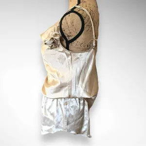 ANNA-KACI Khaki Satin Camisole And Shorts Pajama Set Medium | NWT thumbnail 9