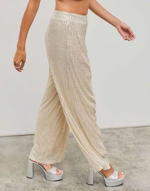 Cider SEQUINS MID WAIST STRAIGHT LEG TROUSERS thumbnail 7