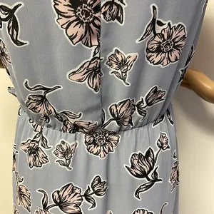 Japna Blue Pink Floral Maxi Faux Wrap Dress Lined to above the knee size M thumbnail 10