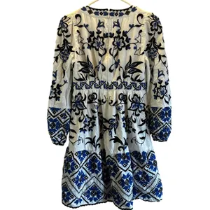 By Anthropologie embroidered sweetheart mini dress boho size 0 artsy thumbnail 3