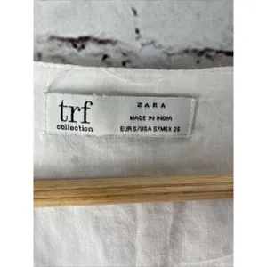 trf‎ collection ZARA White Eyelet Mini Wrap Dress V Neck BOHO Women’s S thumbnail 2