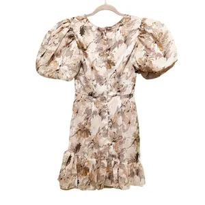 MISSGUIDED Mini Dress Size 0 Pink NWT Floral Coquette Flirty Puff Sleeve Frill thumbnail 13