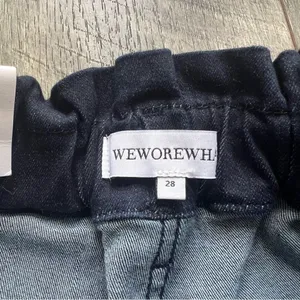NWT WeWoreWhat Paper Bag Buckle Canal Denim Jeans Danielle Bernstein Size 28 thumbnail 6