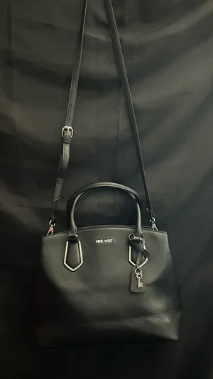 Nine West Black Pebbled Satchel Shoulder Bag Removable Crossbody Strap thumbnail 1