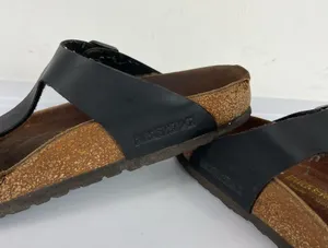 Birkenstock Gizeh Black Leather Sandals Womens Sz 38 / US 7 thumbnail 8